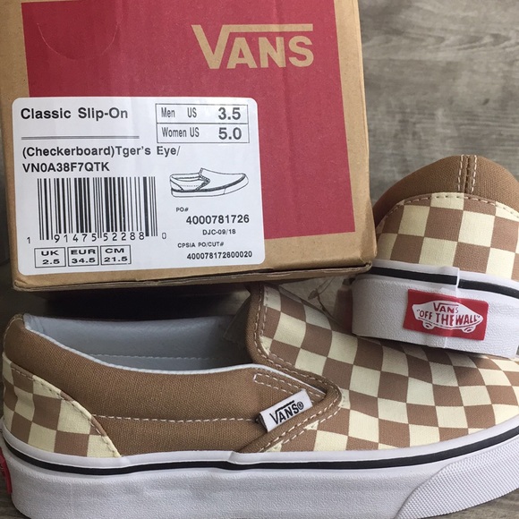 tiger check vans slip on